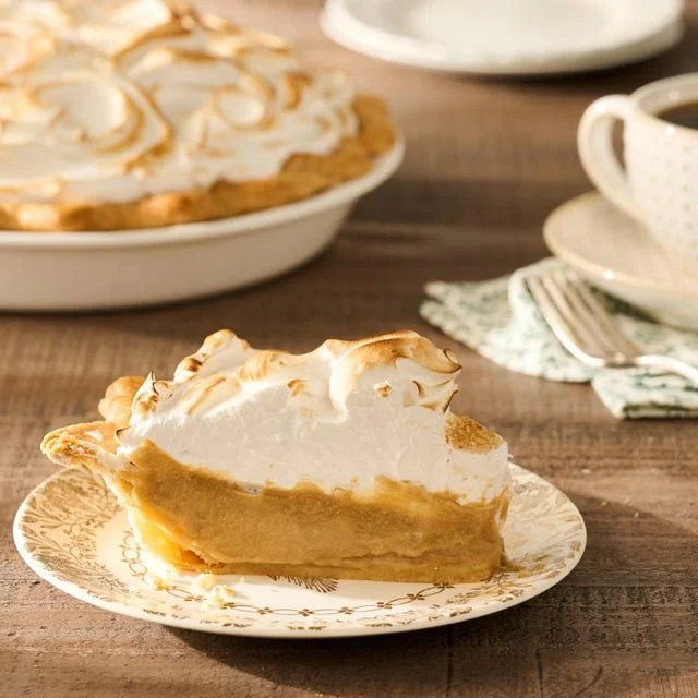 Delicious homemade Butterscotch Pie with a golden crust and creamy filling