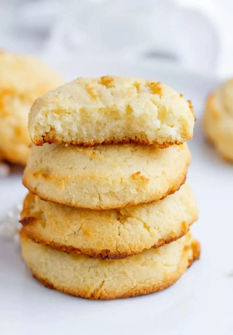 Low carb keto-friendly cream cheese cookies on a plate