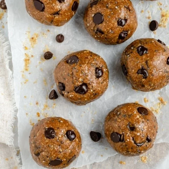 Honey Cinnamon Almond Butter Energy Bites in a bowl