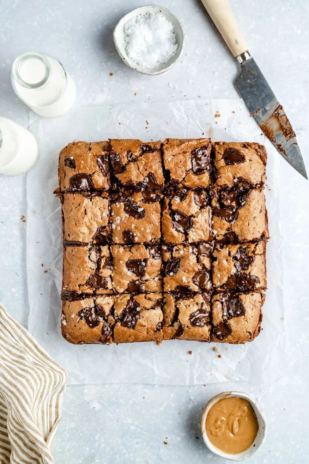 Delicious salted peanut butter oatmeal cookie bars baked to perfection