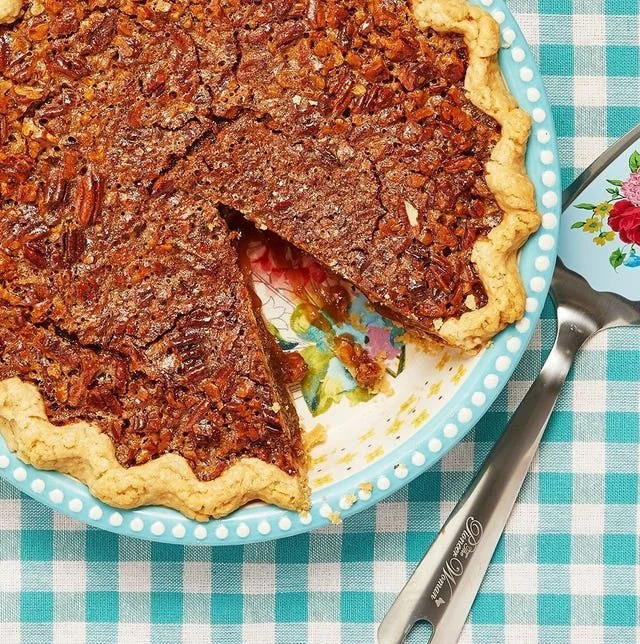 Delicious homemade pecan pie with a golden, flaky crust and nutty filling