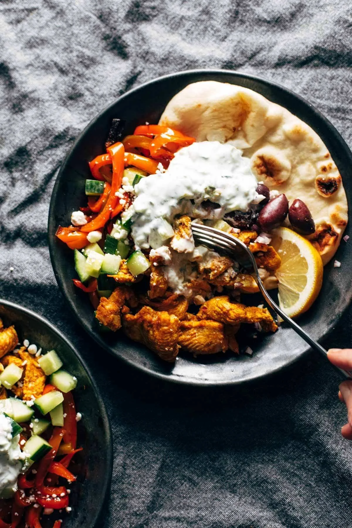 Delicious sheet pan chicken pitas served with fresh ingredients.