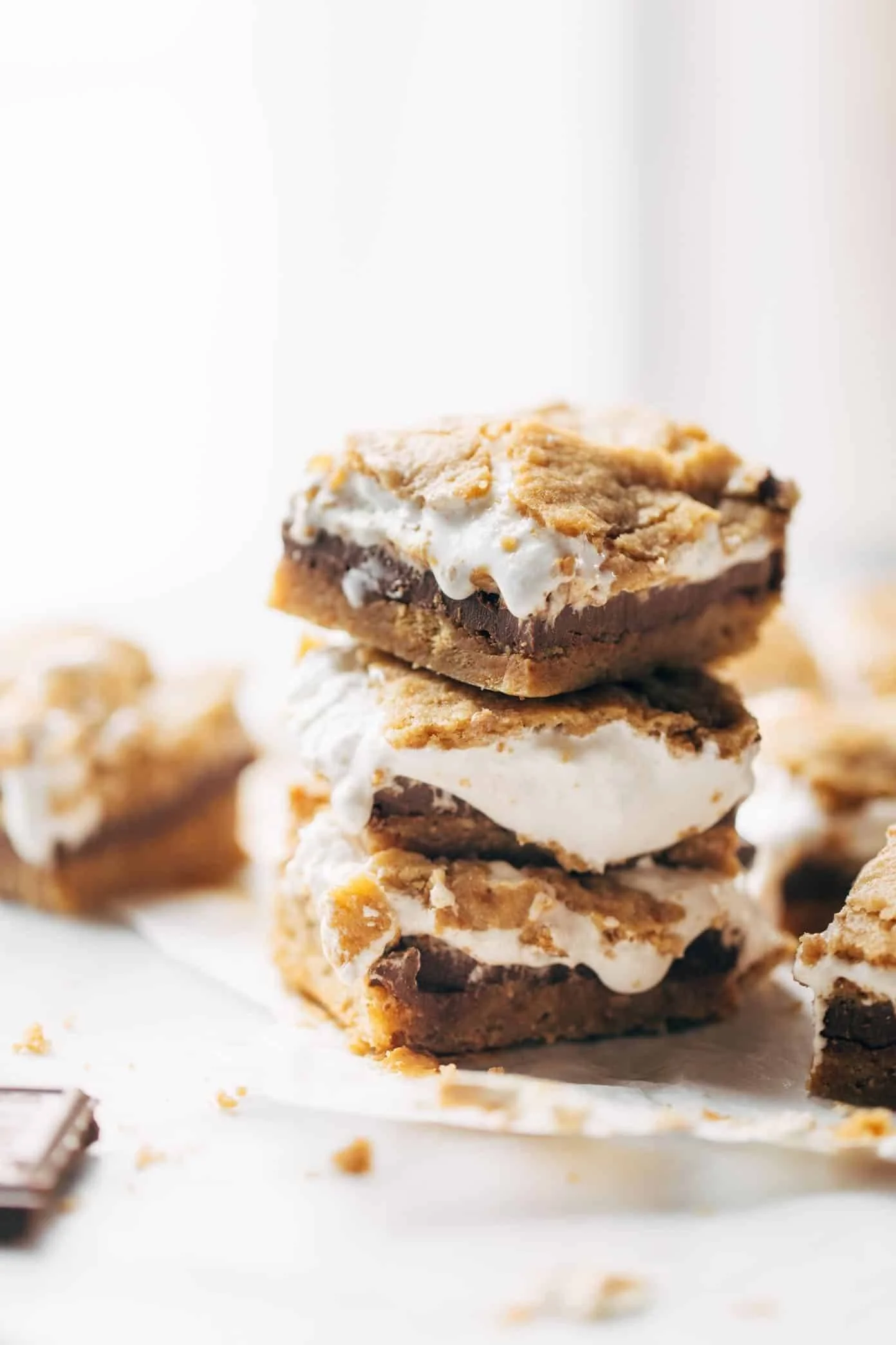 Delicious homemade S'mores Bars with chocolate and graham crackers