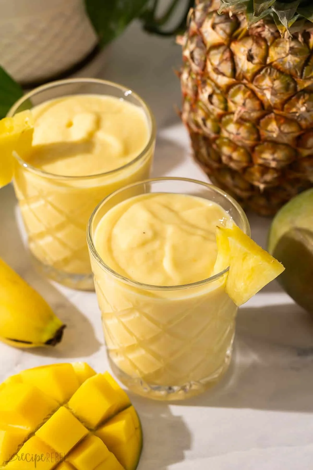 Delicious Tropical Smoothie with colorful fruits and fresh ingredients