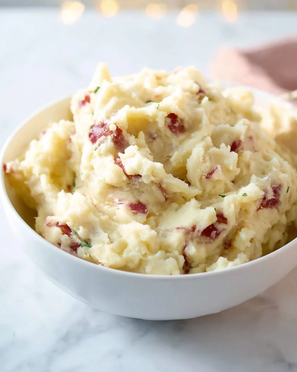 Bowl of perfect mashed potatoes, creamy and fluffy, ready to serve.