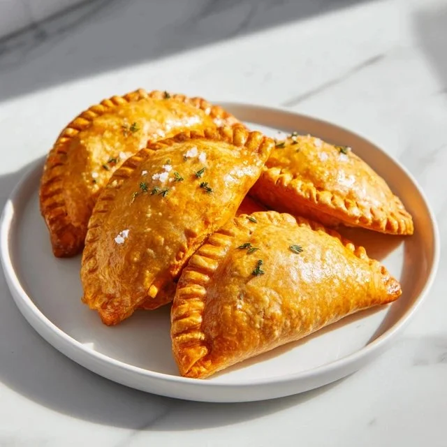 A plate of warm, freshly baked Pumpkin Pasties, golden brown and inviting.